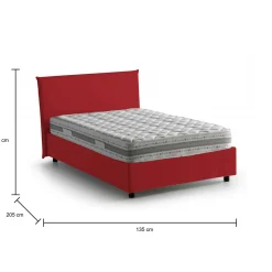 Letto piazza e mezza Alush, con materasso Cm 120x190 incluso,<Dmora Hot