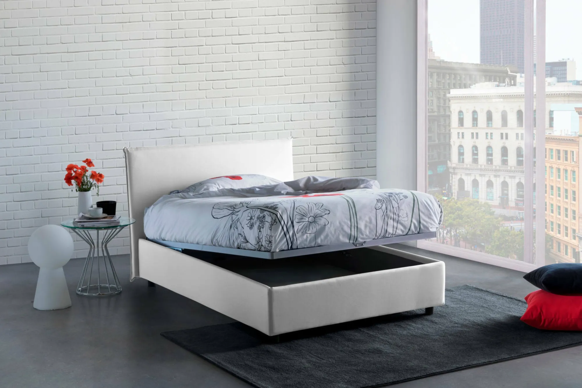 Letto piazza e mezza Alush, con materasso Cm 120x190 incluso,<Dmora New