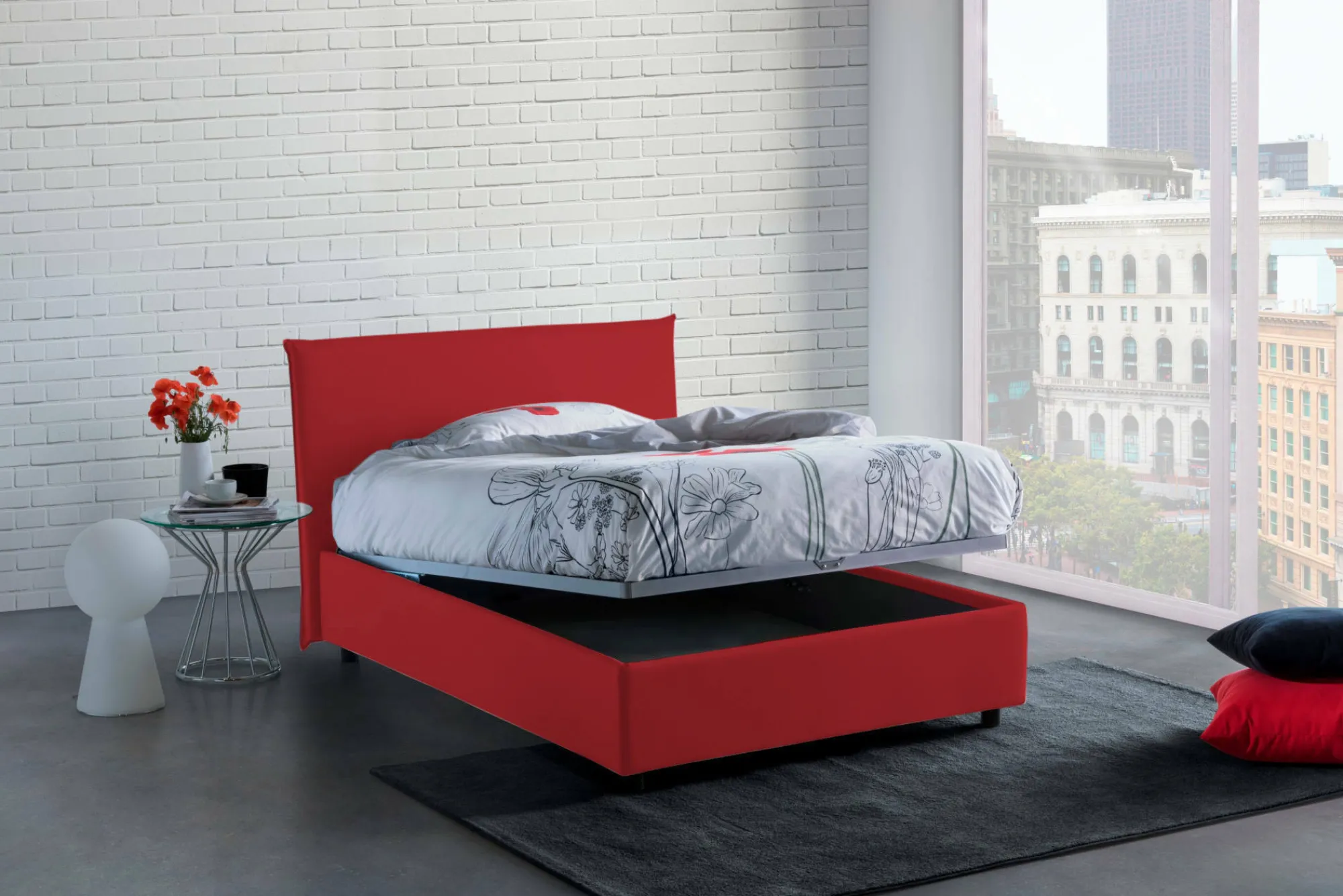 Letto piazza e mezza Alush, con materasso Cm 120x190 incluso,<Dmora Hot