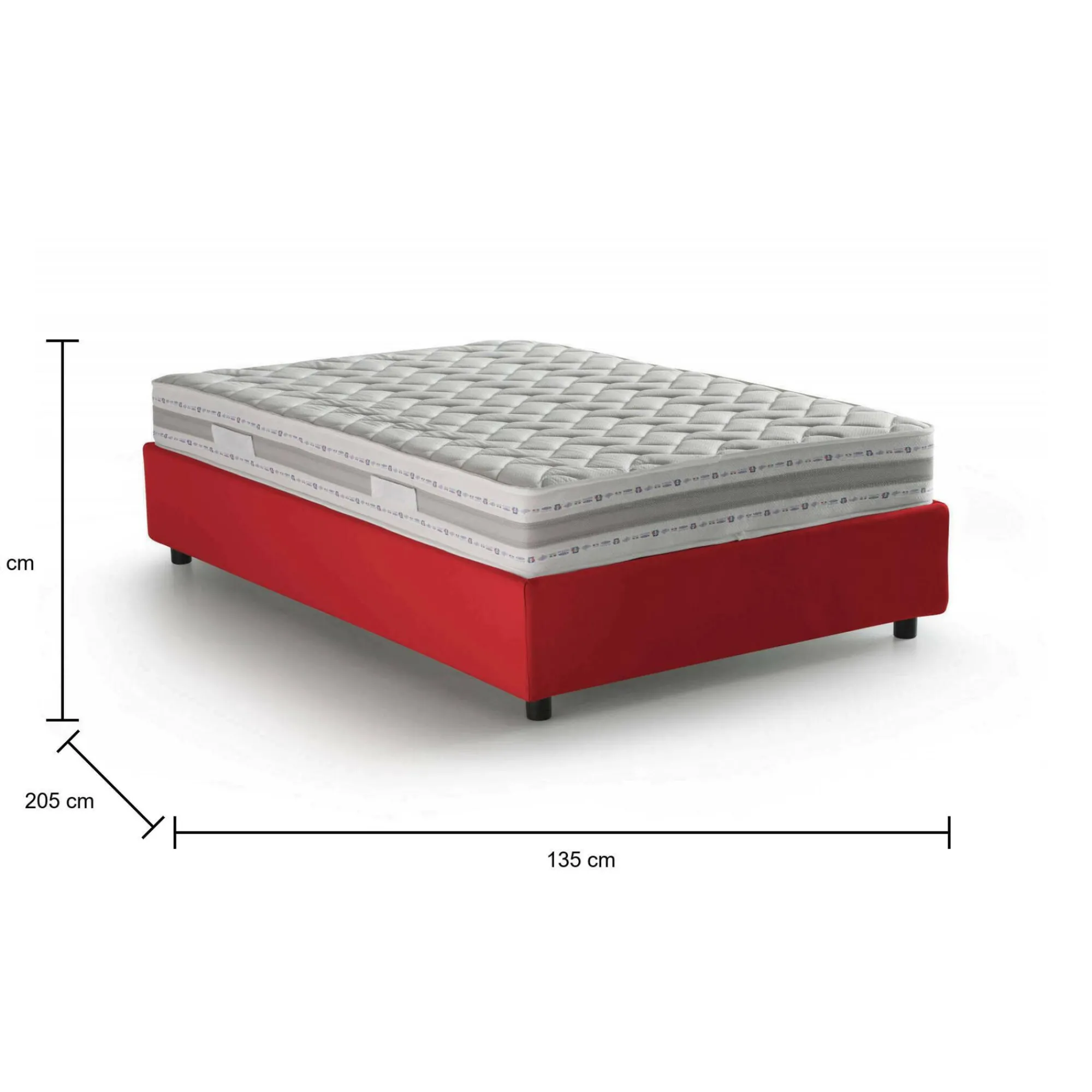 Letto piazza e mezza Alvise, con materasso Cm 120x190 incluso,<Dmora Sale