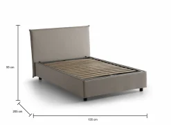 Letto piazza e mezza Anyta, adatto per materasso Cm 120x190,<Dmora New