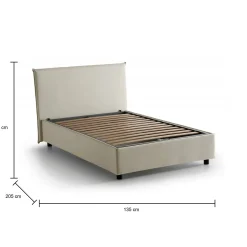 Letto piazza e mezza Anyta, adatto per materasso Cm 120x190,<Dmora Online
