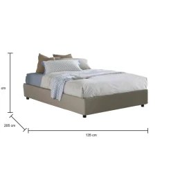 Letto piazza e mezza Arbo, adatto per materasso Cm 120x190,<Dmora Discount