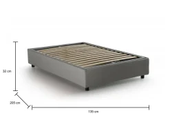 Letto piazza e mezza Ariba, adatto per materasso Cm 120x190,<Dmora New