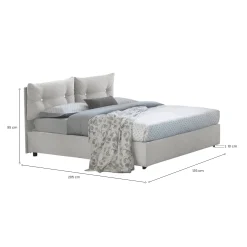 Letto piazza e mezza Arieta, con materasso Cm 120x190 incluso,<Dmora Cheap