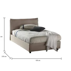 Letto piazza e mezza Arnaldo, adatto per materasso Cm 120x200,<Dmora Shop