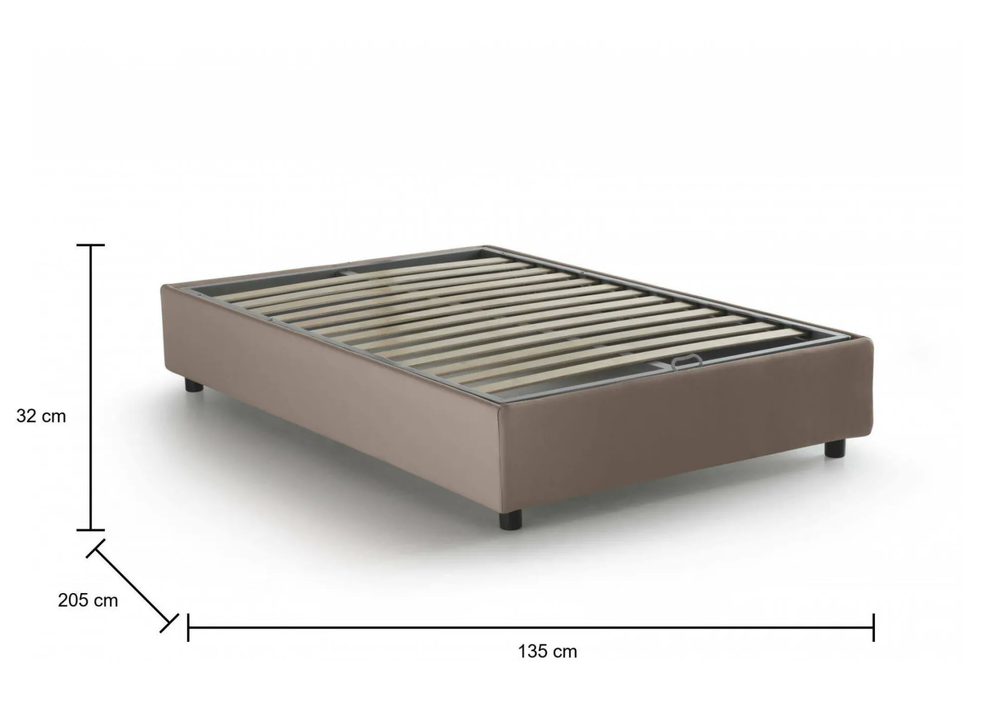 Letto piazza e mezza Asid, adatto per materasso Cm 120x190,<Dmora Outlet