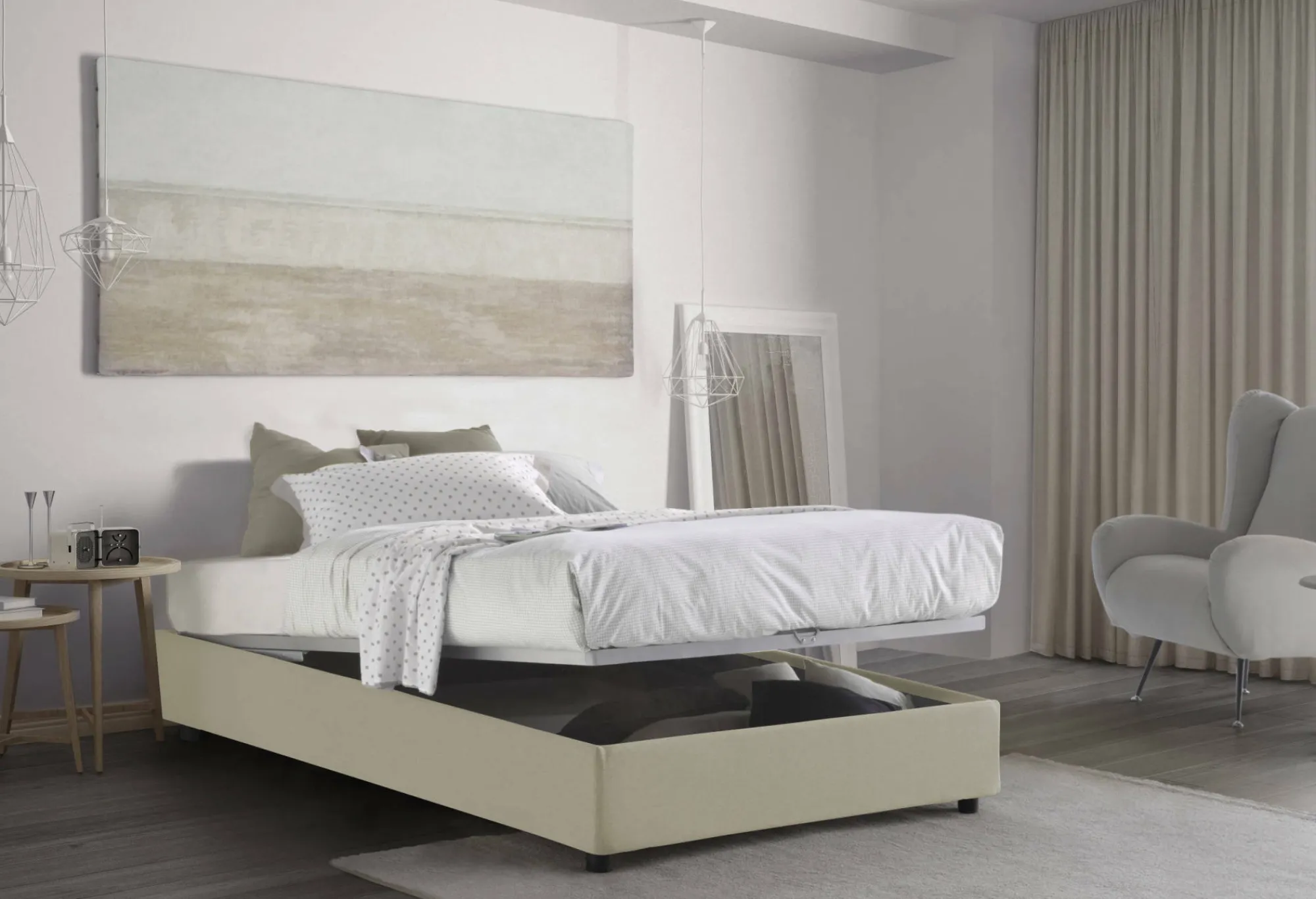 Letto piazza e mezza Asid, adatto per materasso Cm 120x190,<Dmora Shop