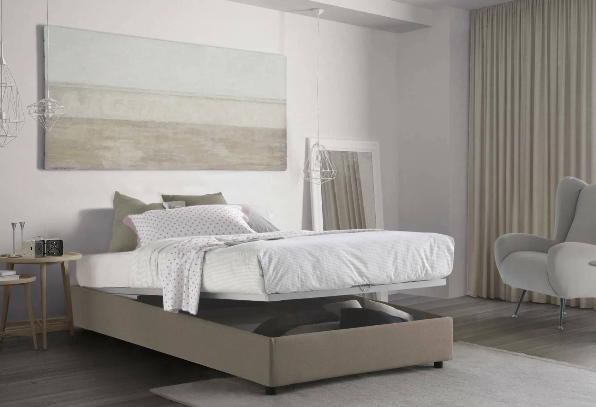 Letto piazza e mezza Asid, adatto per materasso Cm 120x190,<Dmora Outlet