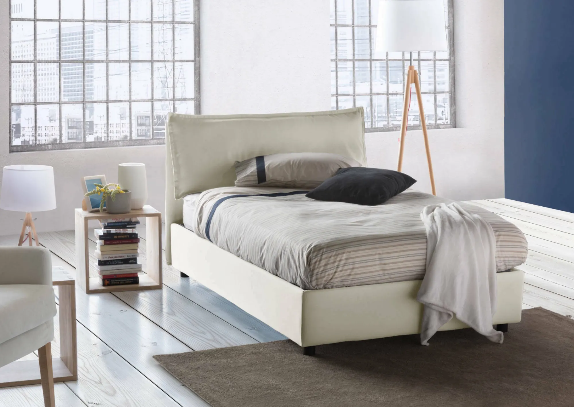 Letto piazza e mezza Asso, adatto per materasso Cm 120x190,<Dmora Flash Sale