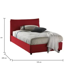 Letto piazza e mezza Asso, adatto per materasso Cm 120x190,<Dmora Best