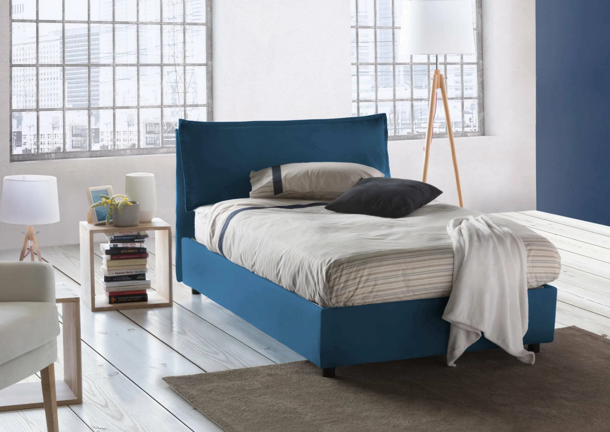 Letto piazza e mezza Attinia, con materasso Cm 120x190 incluso,<Dmora Outlet