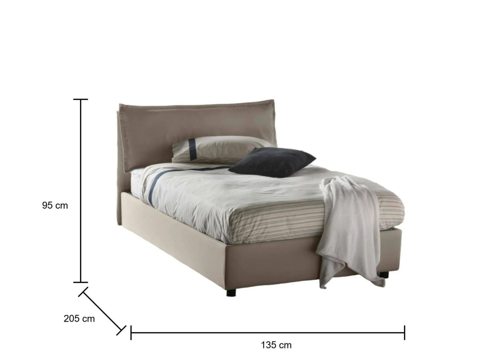 Letto piazza e mezza Attinia, con materasso Cm 120x190 incluso,<Dmora Best Sale