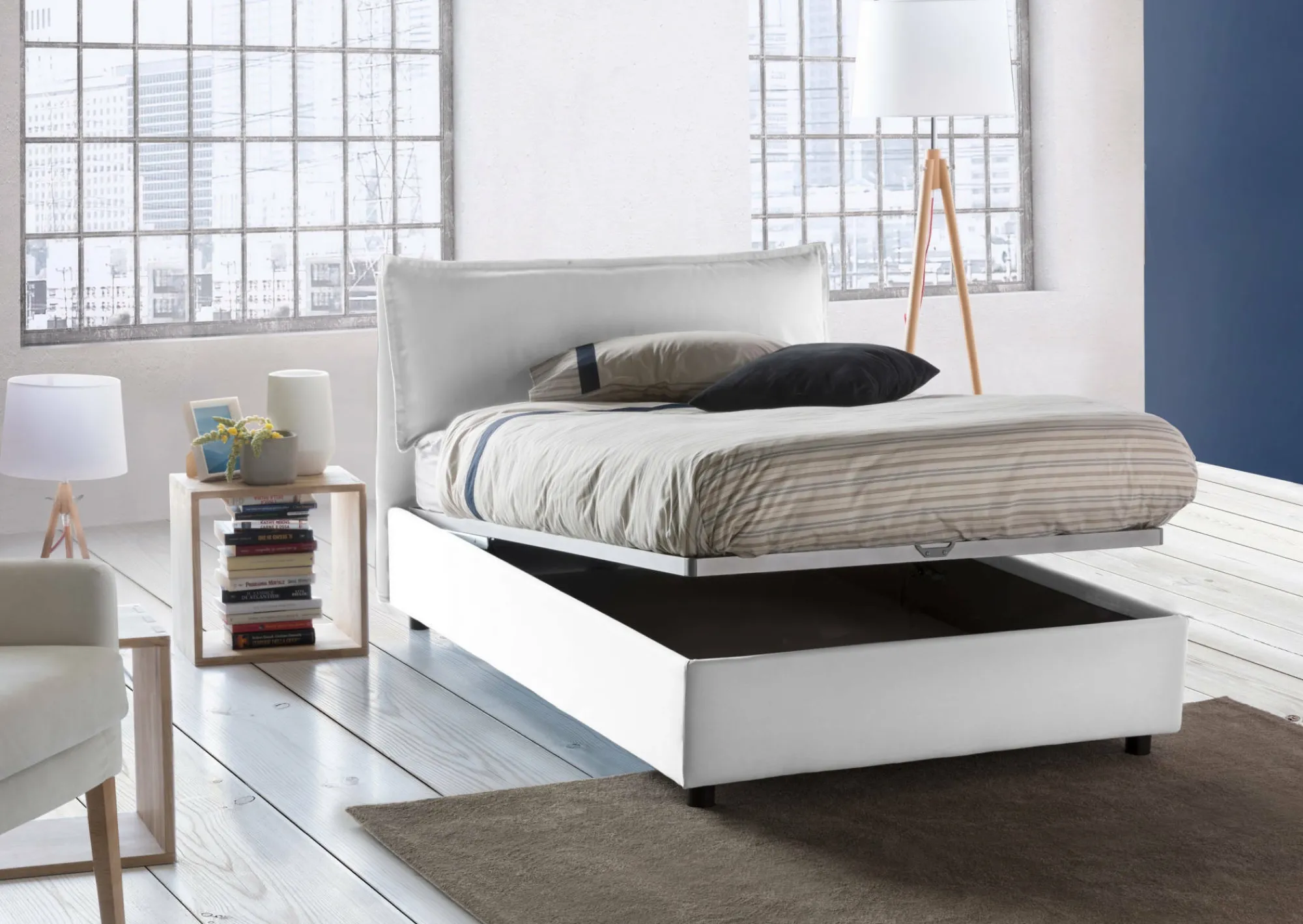 Letto piazza e mezza Attinia, con materasso Cm 120x190 incluso,<Dmora Cheap