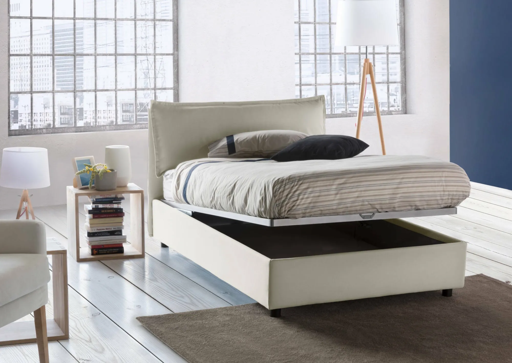 Letto piazza e mezza Attinia, con materasso Cm 120x190 incluso,<Dmora Hot