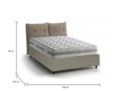 Letto piazza e mezza Bacio, con materasso Cm 120x190 incluso,<Dmora Hot