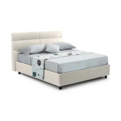 Letto piazza e mezza Briosco, Con materasso Cm 120x190 incluso,<Dmora Hot