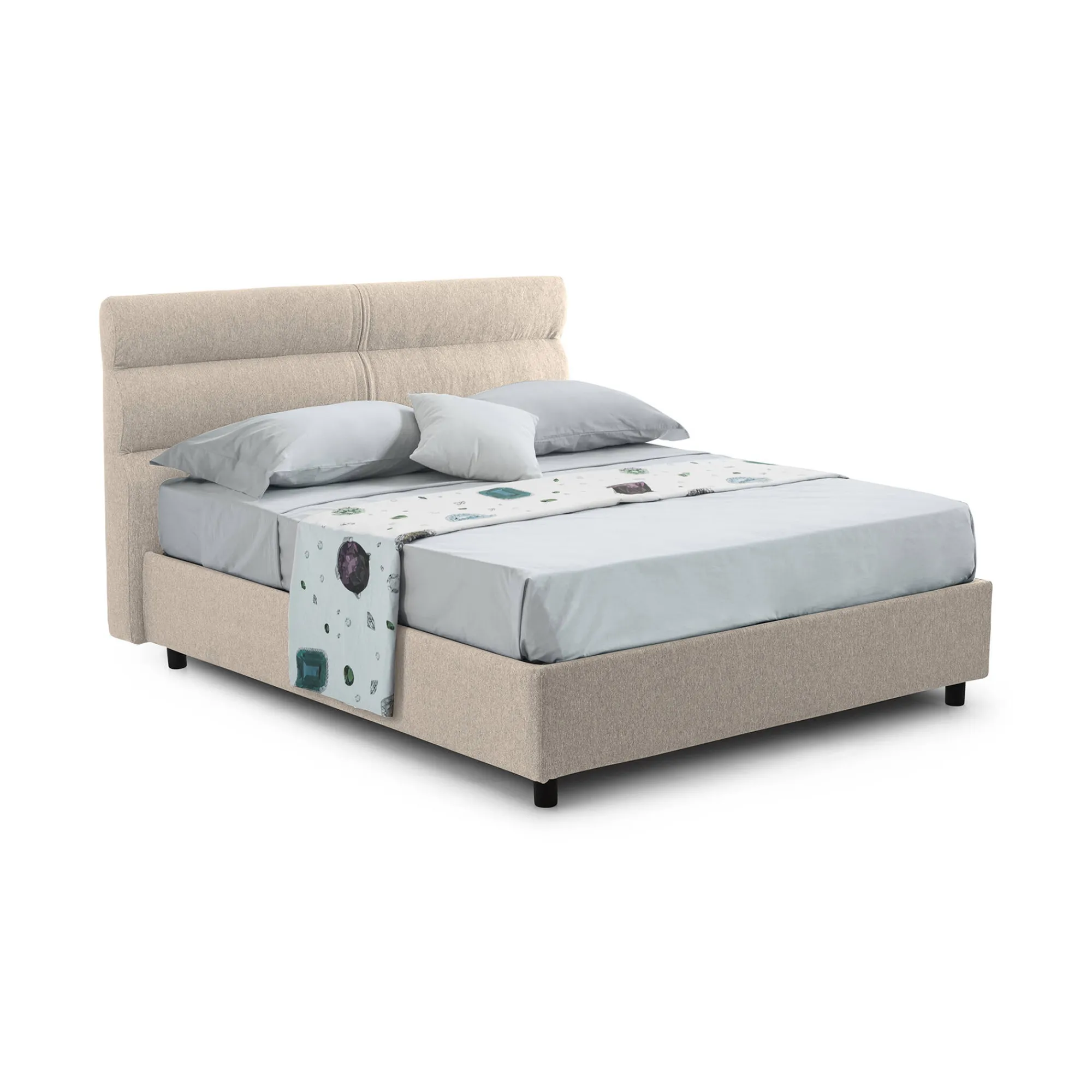 Letto piazza e mezza Briosco, Con materasso Cm 120x190 incluso,<Dmora Fashion