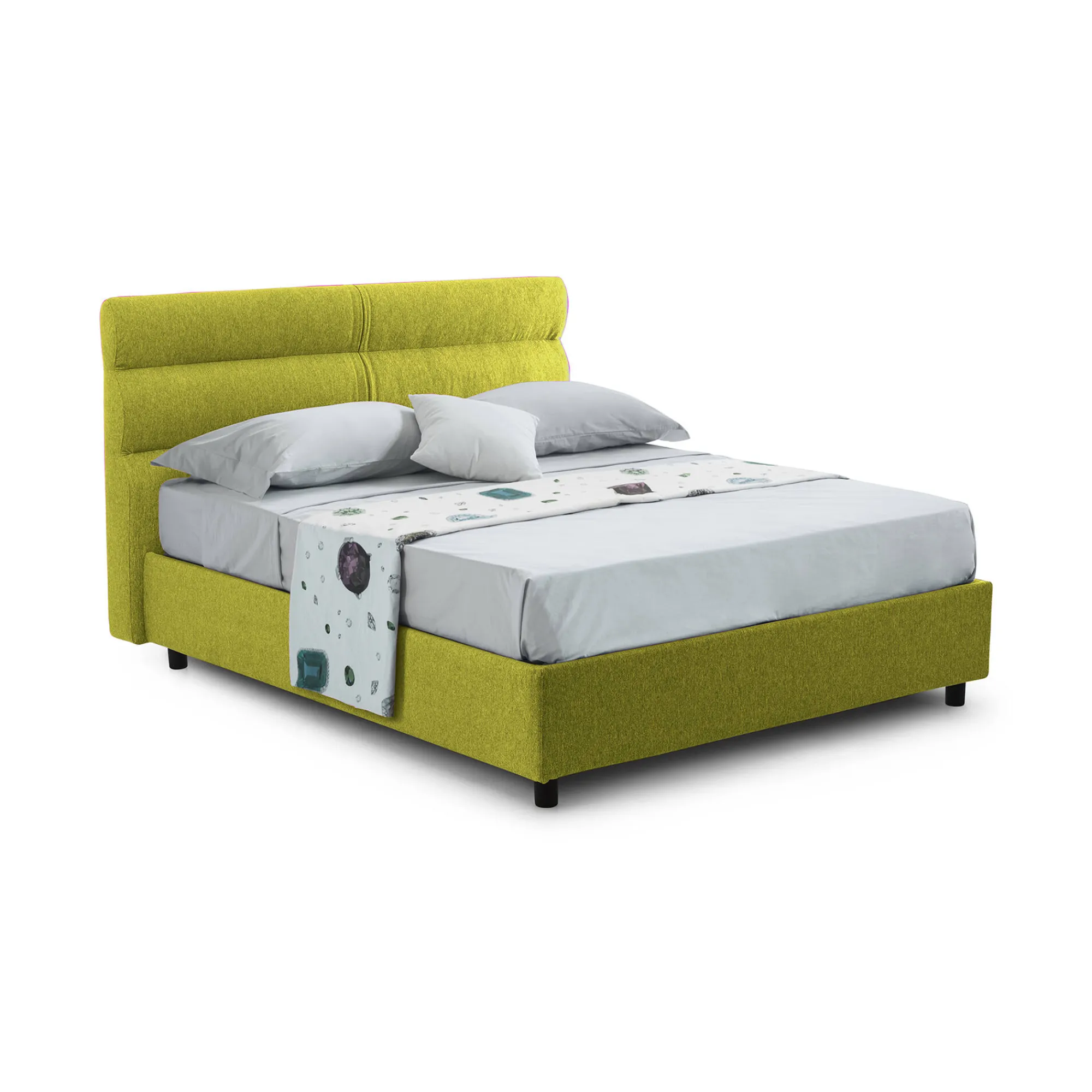 Letto piazza e mezza Briona, Adatto a materasso Cm 120x200,<Dmora Outlet