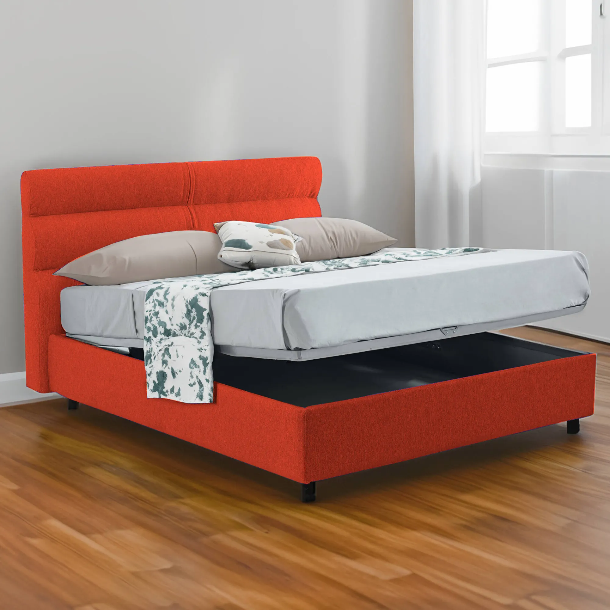 Letto piazza e mezza Briona, Adatto a materasso Cm 120x200,<Dmora Online