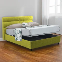 Letto piazza e mezza Briosco, Con materasso Cm 120x190 incluso,<Dmora Cheap