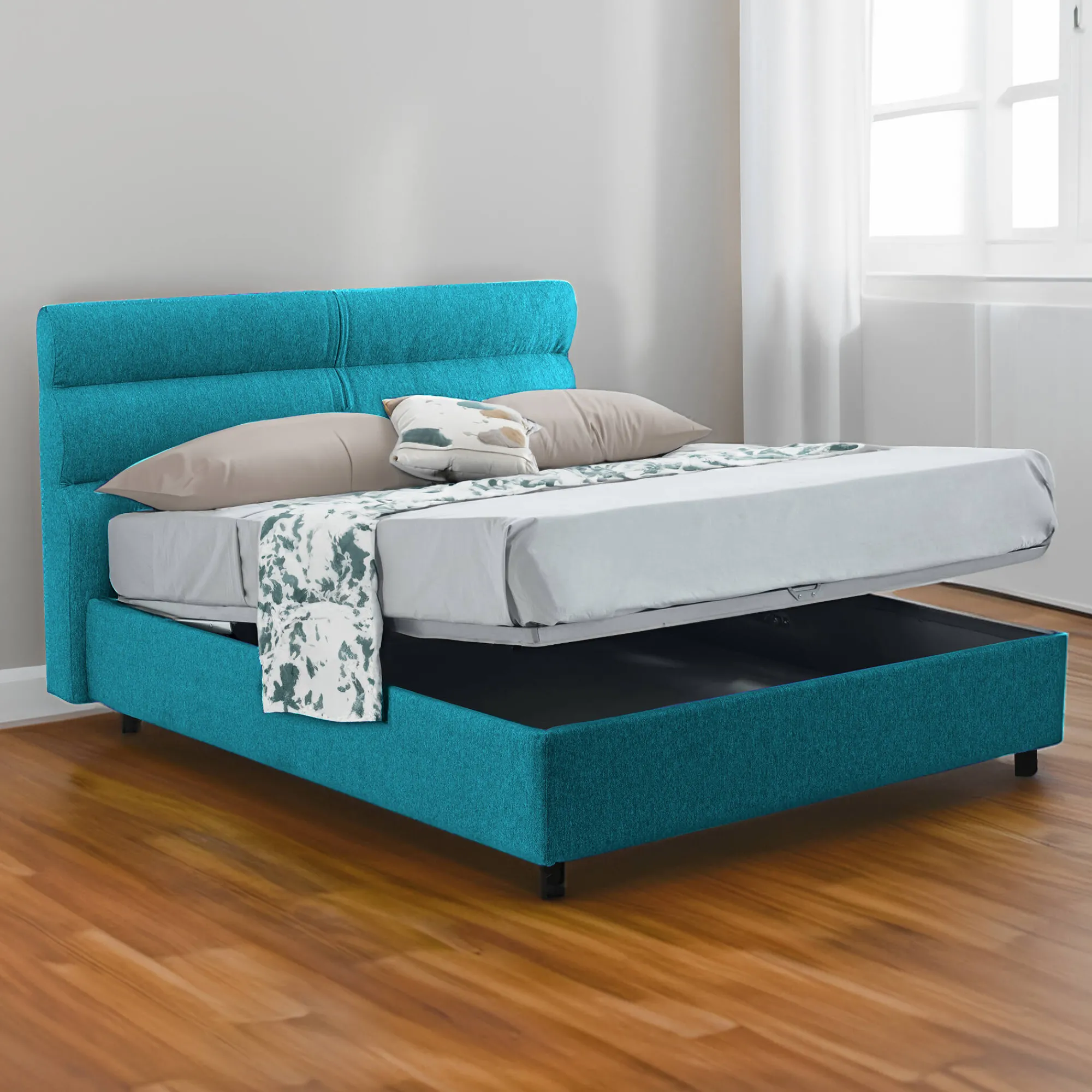 Letto piazza e mezza Briona, Adatto a materasso Cm 120x200,<Dmora Discount