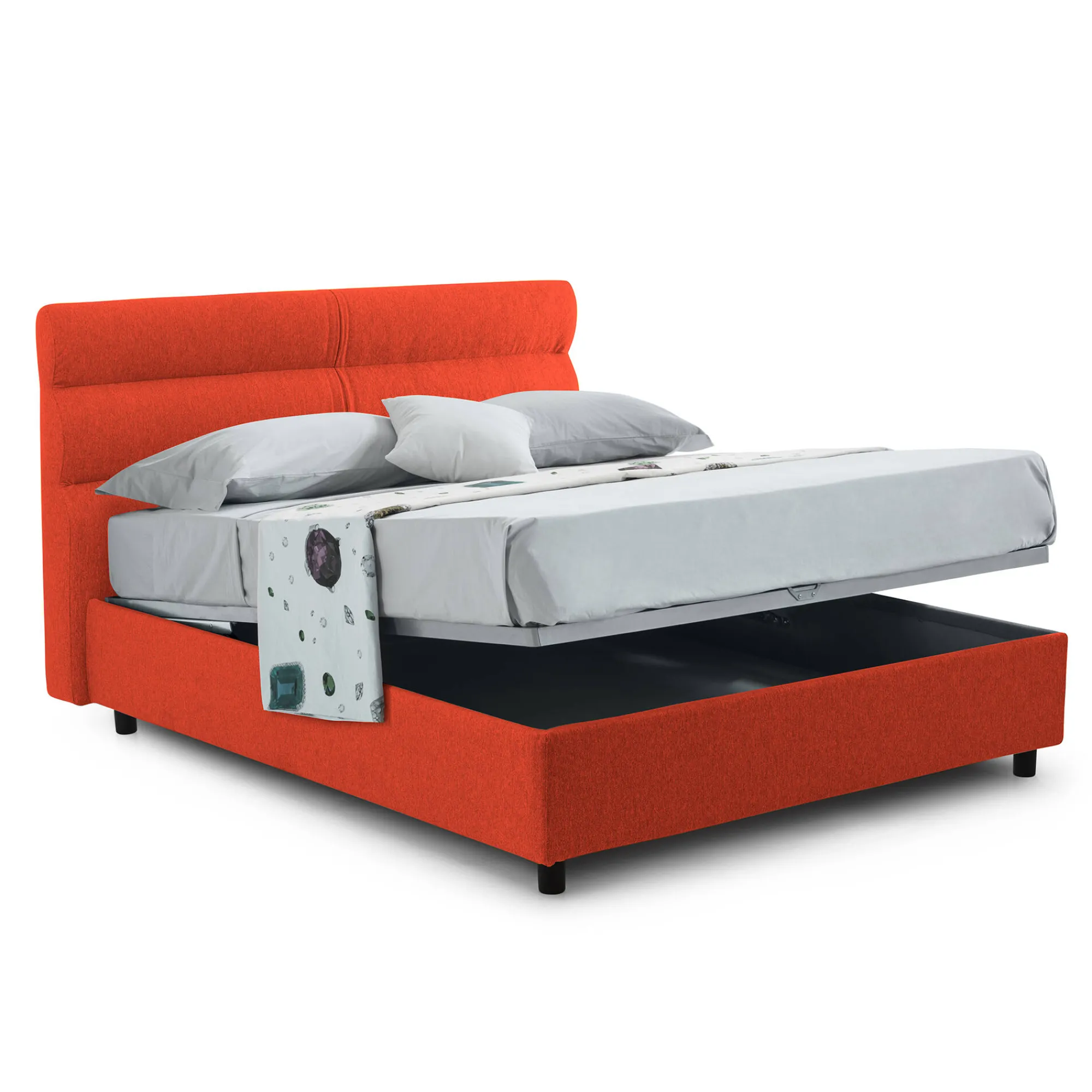 Letto piazza e mezza Briosco, Con materasso Cm 120x190 incluso,<Dmora Online