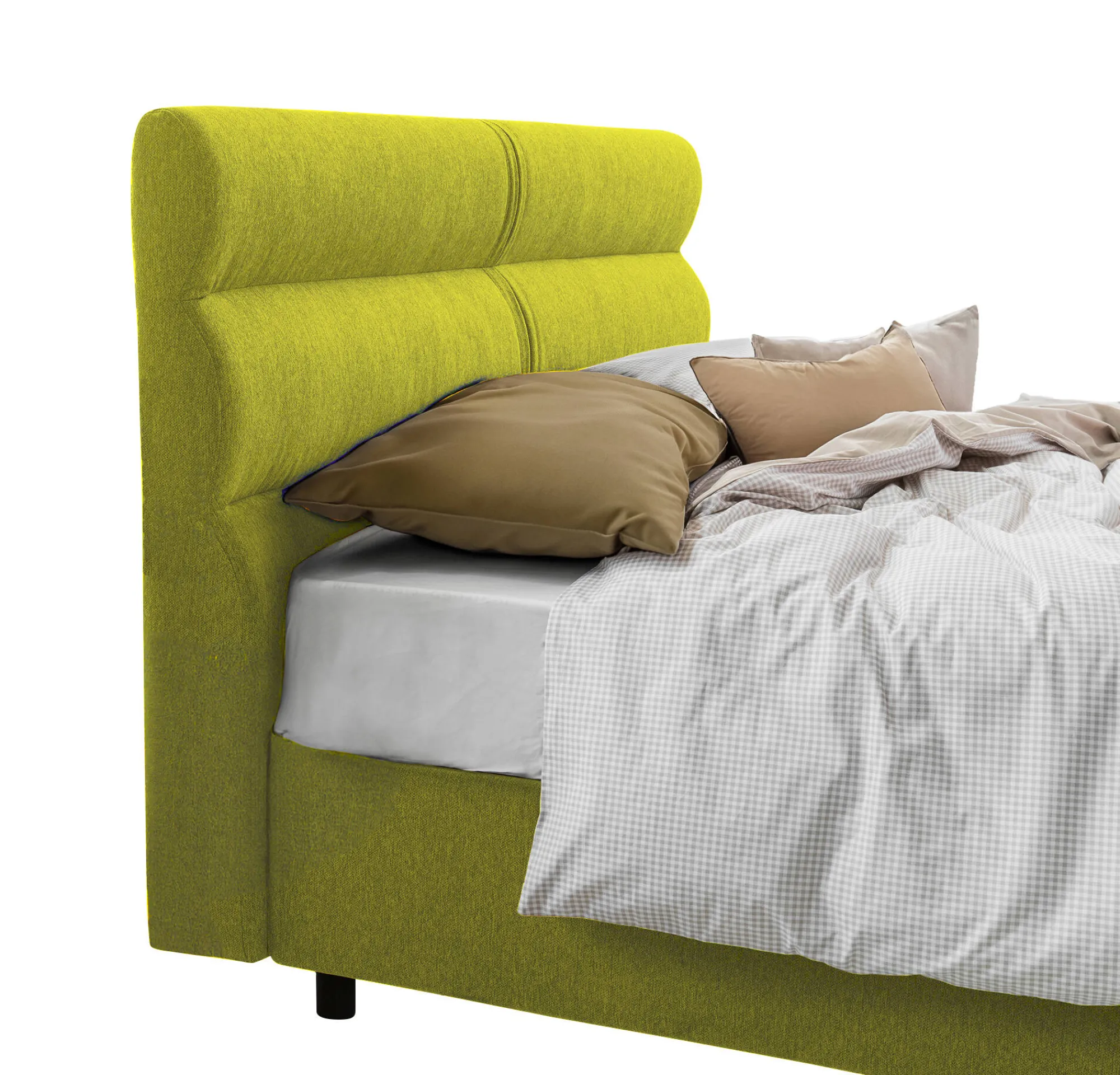 Letto piazza e mezza Briosco, Con materasso Cm 120x190 incluso,<Dmora Cheap