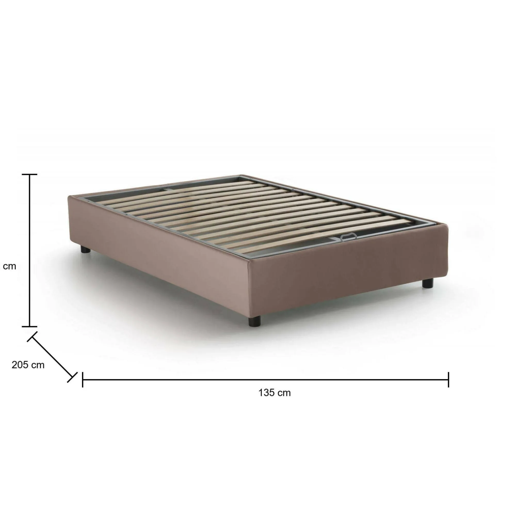 Letto piazza e mezza Daronic, adatto per materasso Cm 120x190,<Dmora Best Sale