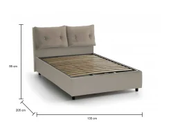 Letto piazza e mezza Rubino, adatto per materasso Cm 120x190,<Dmora New
