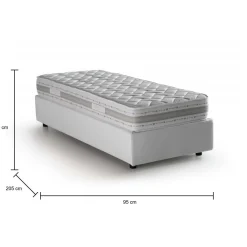 Letto singolo Abbi, con materasso Cm 80x190 incluso,<Dmora Online