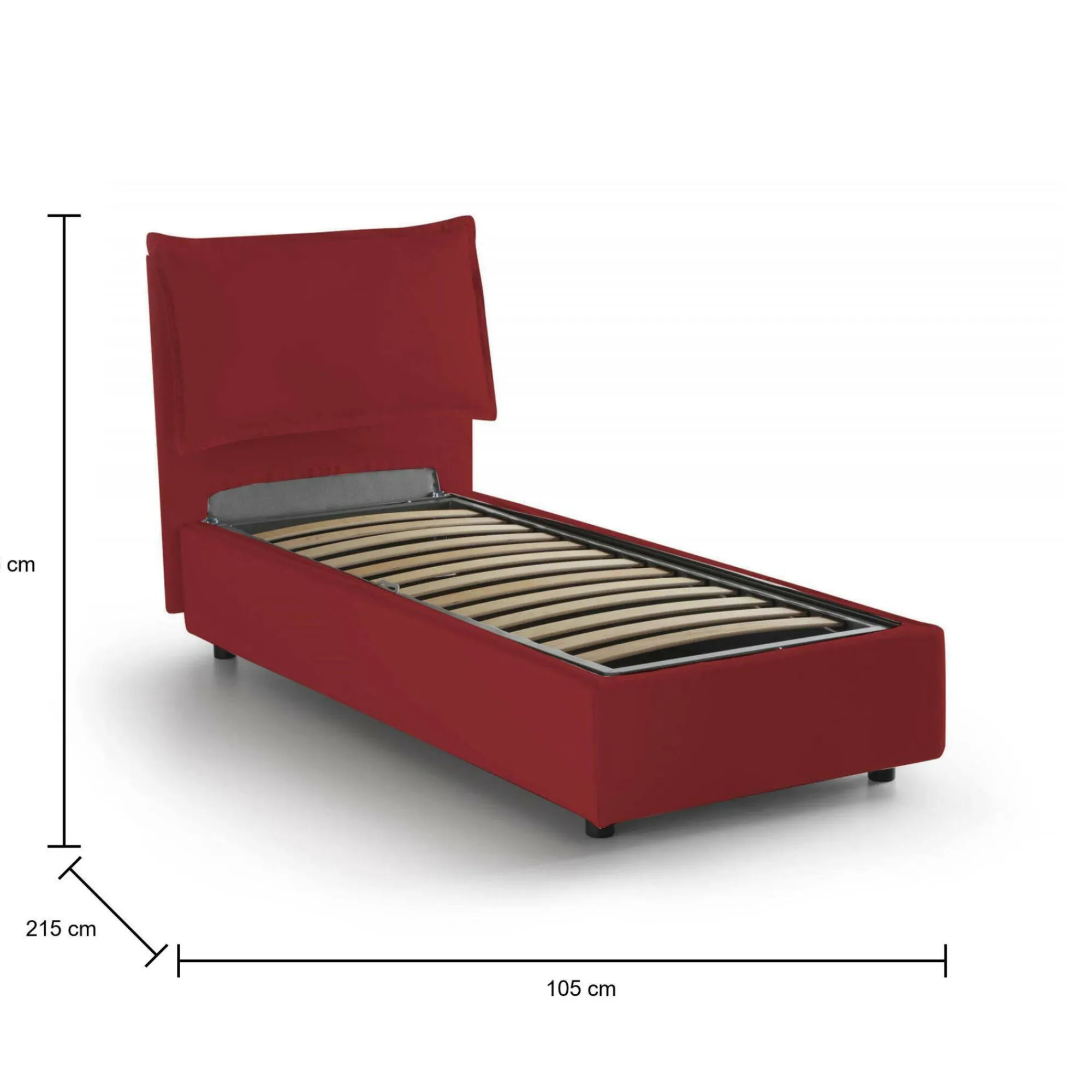 Letto singolo Abroghat, adatto per materasso Cm 90x200,<Dmora Flash Sale