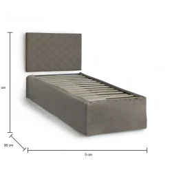 Letto singolo Accu, per materasso da Cm 80x190,<Dmora Shop