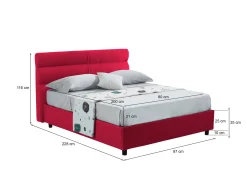 Letto singolo Adalpina, Con materasso Cm 80x200 incluso,<Dmora Hot