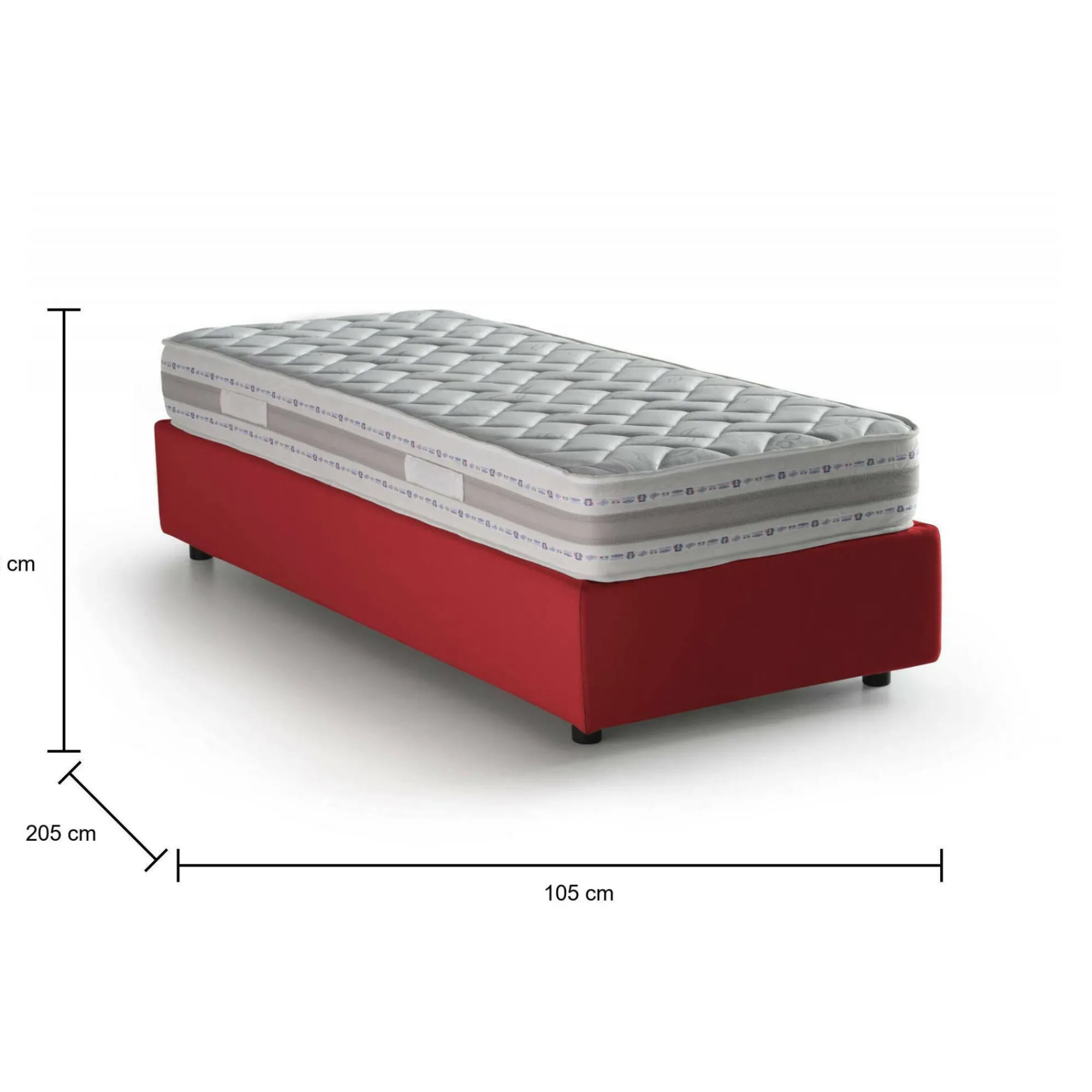 Letto singolo Addison, con materasso Cm 90x190 incluso,<Dmora Outlet