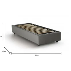 Letto singolo Adoxa, adatto per materasso Cm 80x190,<Dmora Cheap