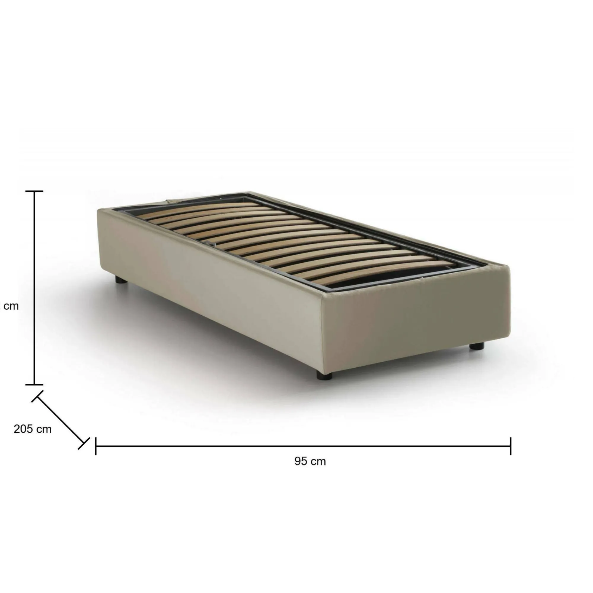 Letto singolo Adoxa, adatto per materasso Cm 80x190,<Dmora Online