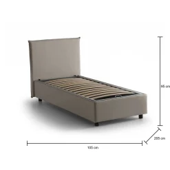 Letto singolo Ajan, adatto per materasso Cm 90x190,<Dmora Flash Sale