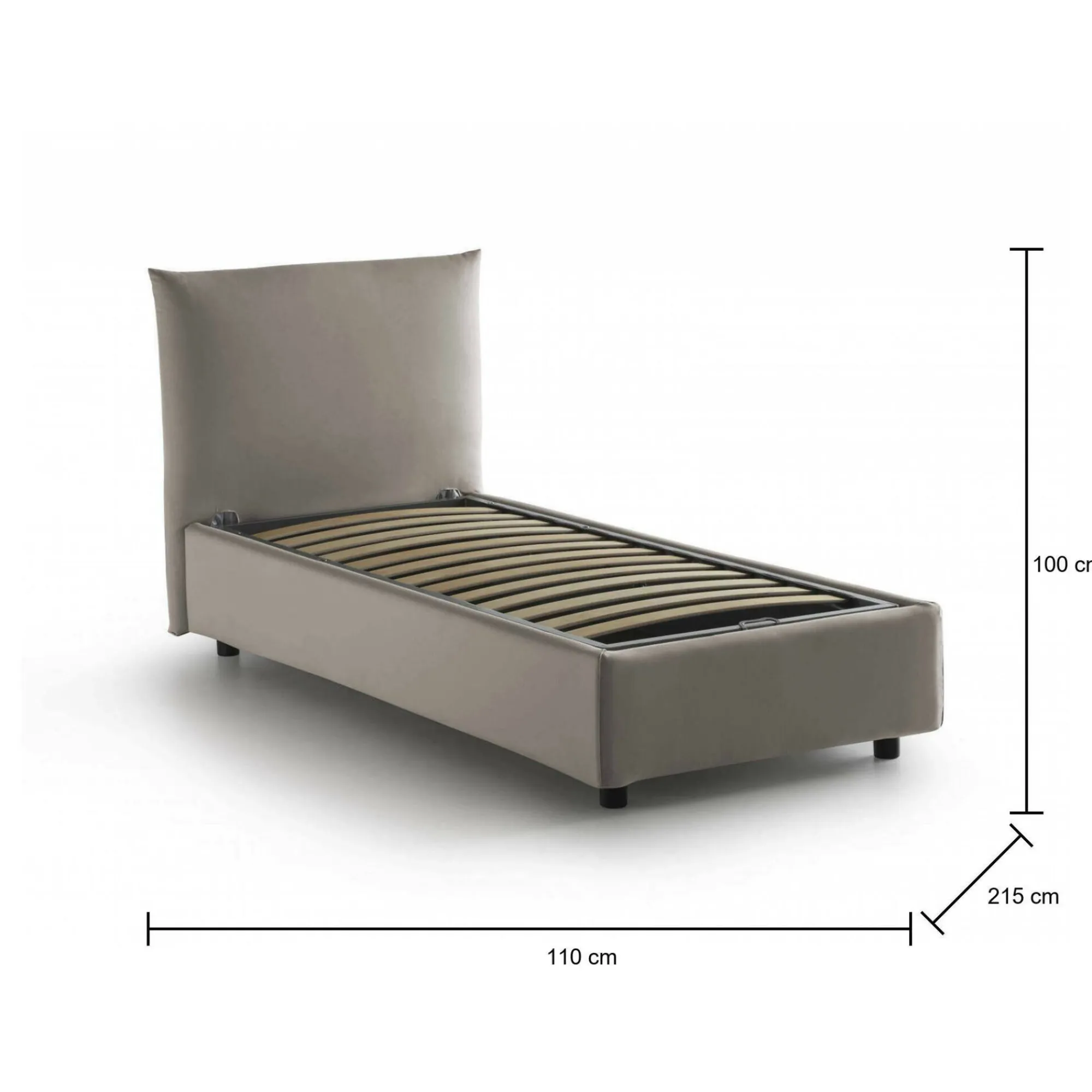 Letto singolo Alisech, adatto per materasso Cm 80x190,<Dmora Sale