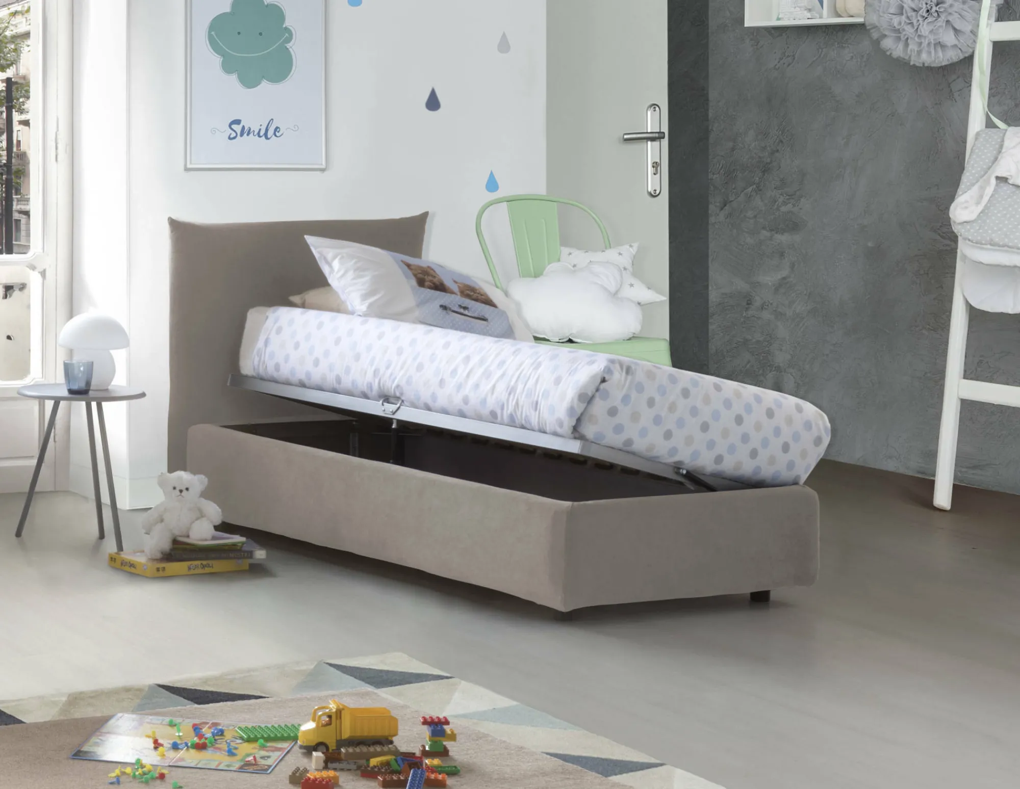 Letto singolo Alisech, adatto per materasso Cm 80x190,<Dmora Sale