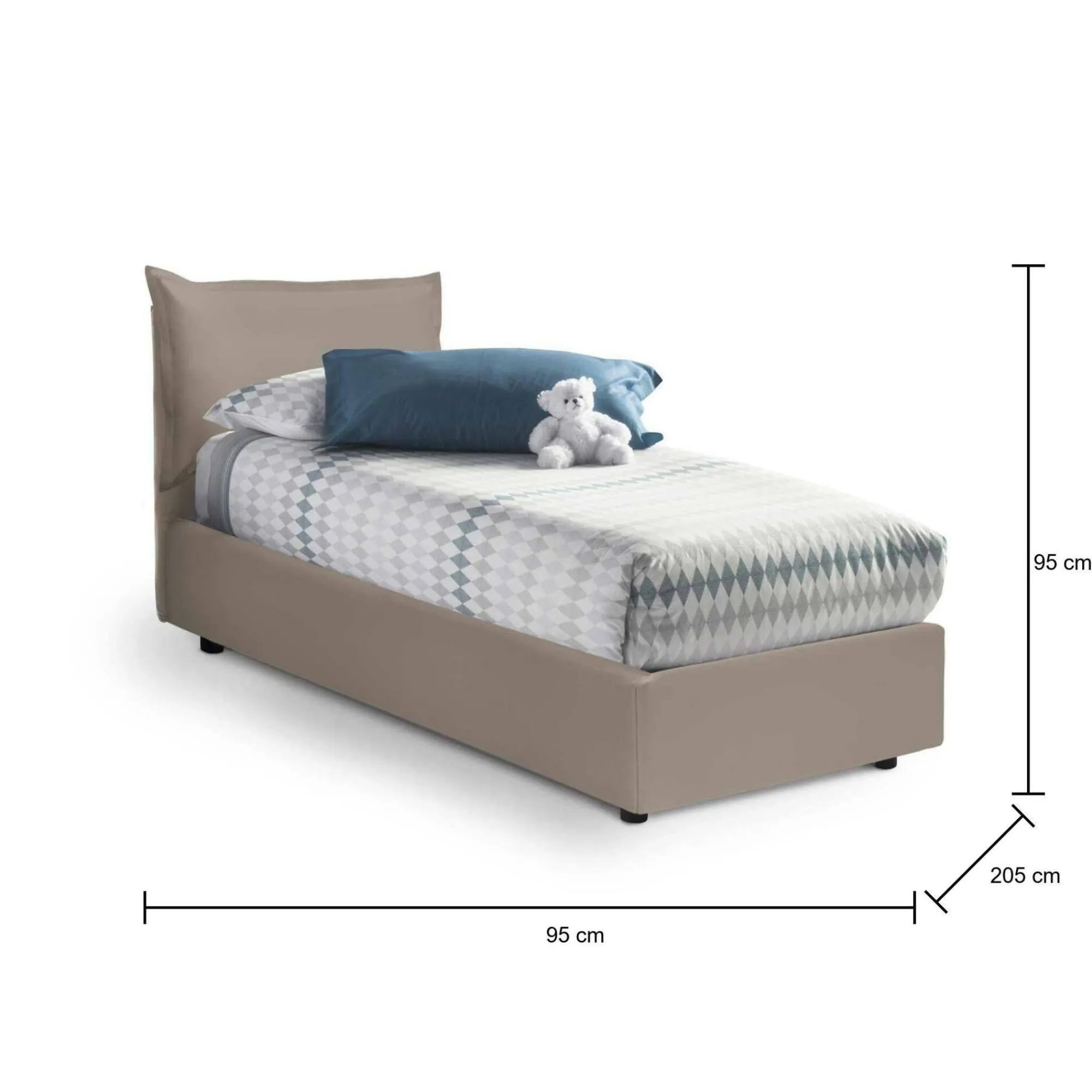 Letto singolo Alzavola, con materasso Cm 80x190 incluso,<Dmora Hot