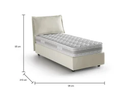 Letto singolo Ancara, con materasso Cm 80x200 incluso,<Dmora Outlet