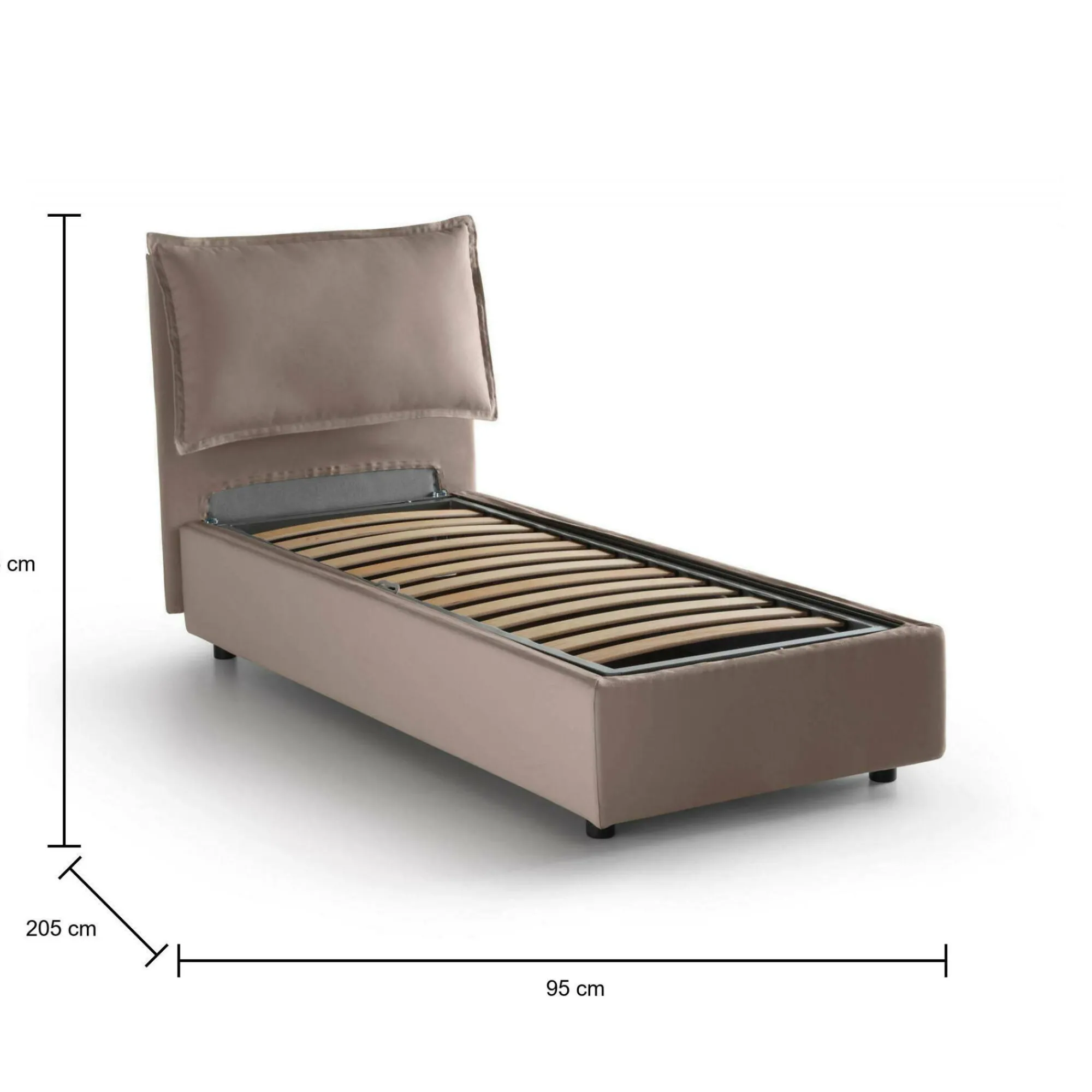 Letto singolo Aphrodite, adatto per materasso Cm 80x190,<Dmora Fashion
