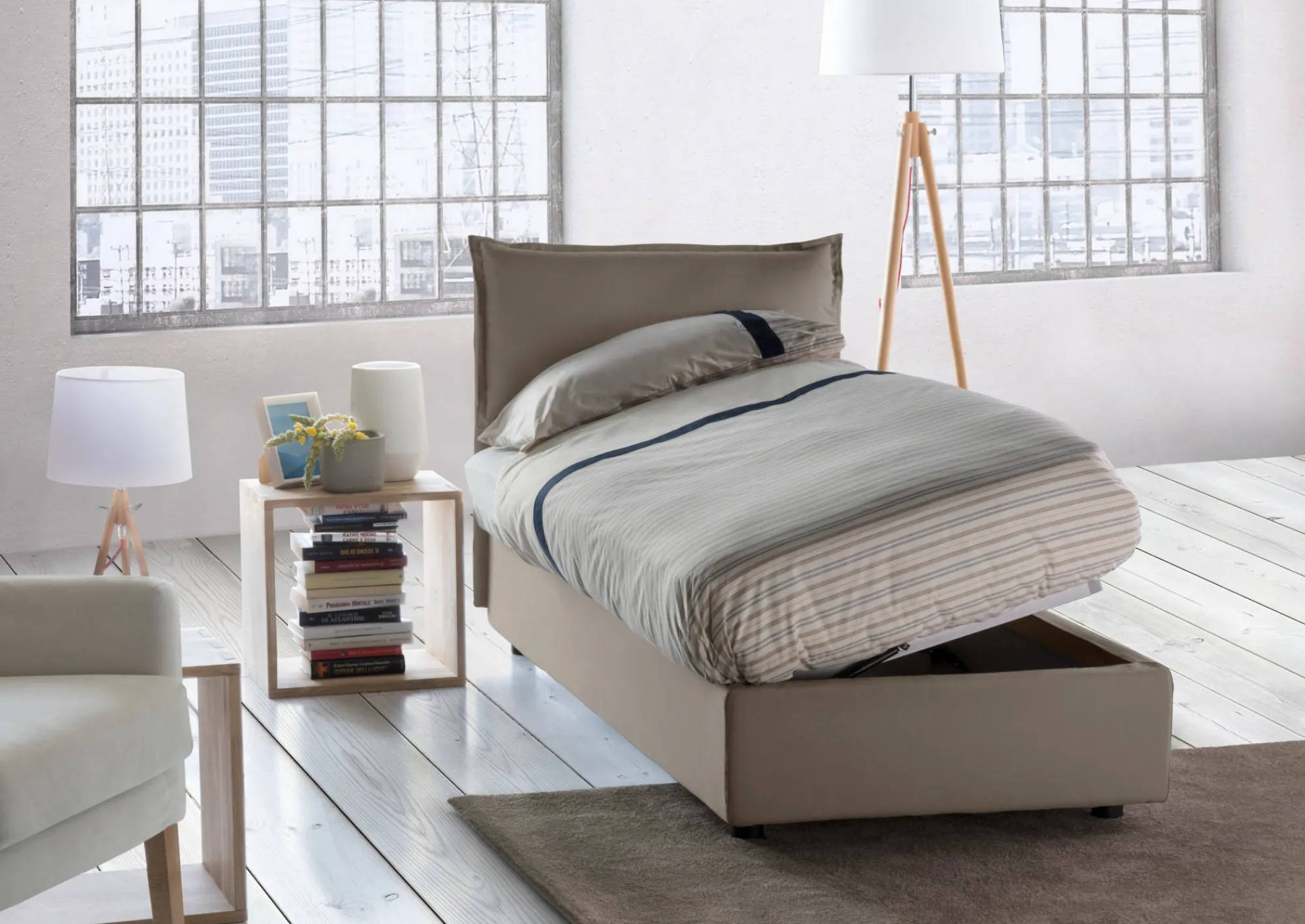 Letto singolo Aphrodite, adatto per materasso Cm 80x190,<Dmora Fashion