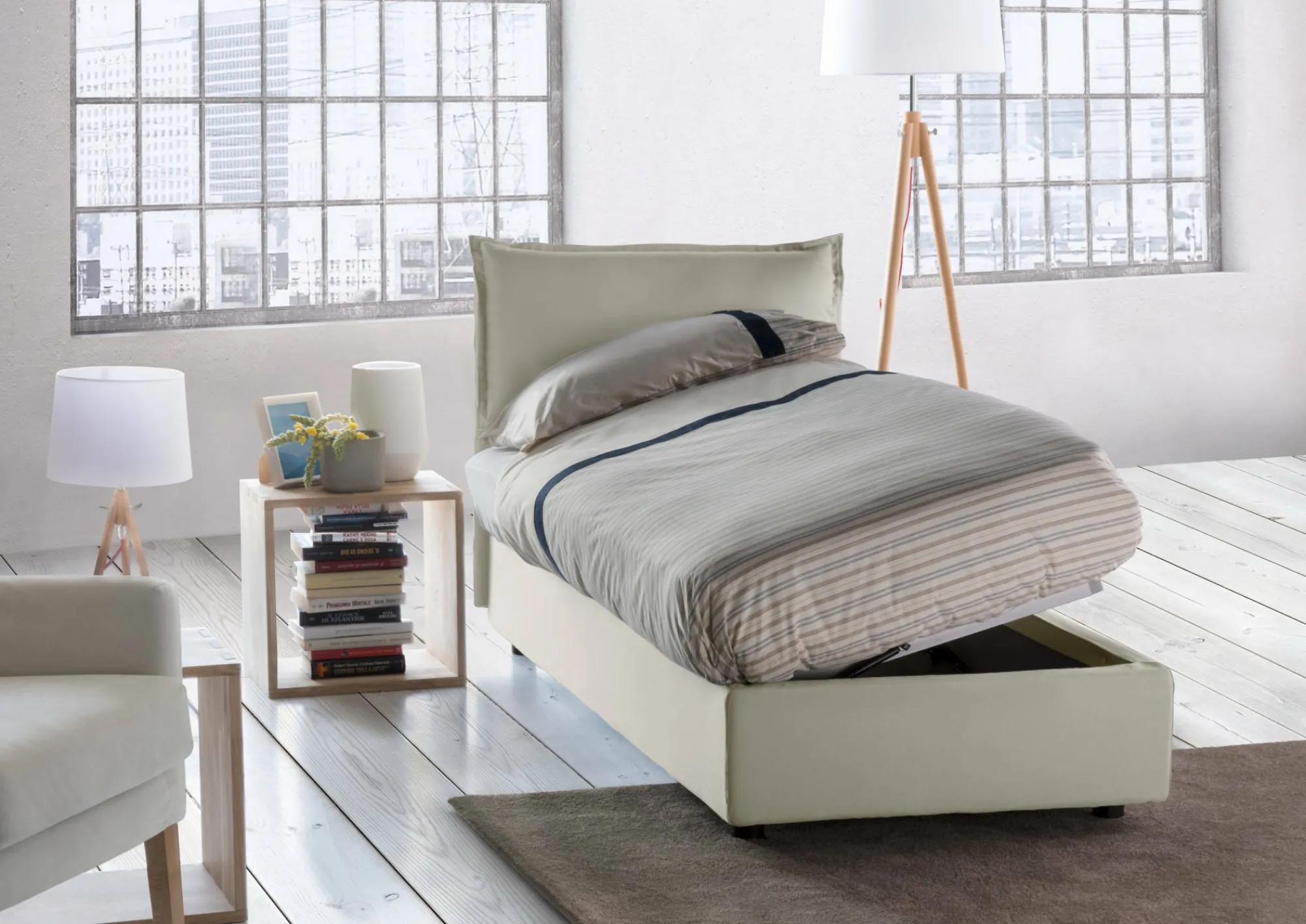 Letto singolo Aphrodite, adatto per materasso Cm 80x190,<Dmora Clearance