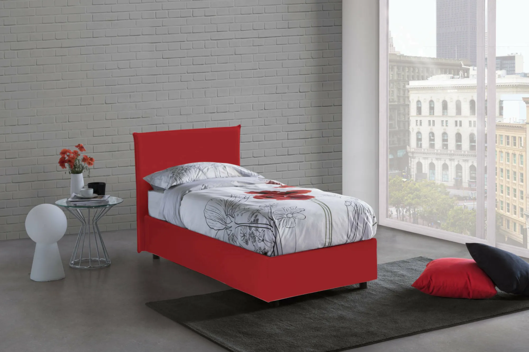 Letto singolo Argentino, adatto per materasso Cm 80x190,<Dmora Outlet
