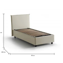 Letto singolo Argentino, adatto per materasso Cm 80x190,<Dmora Best