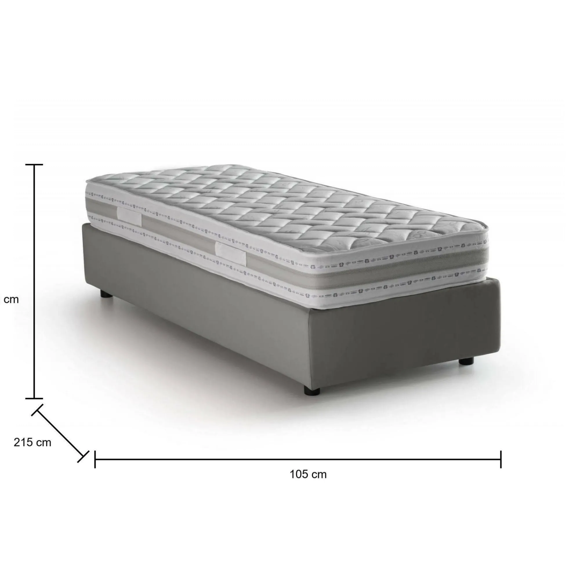 Letto singolo Aribal, con materasso Cm 90x200 incluso,<Dmora Discount