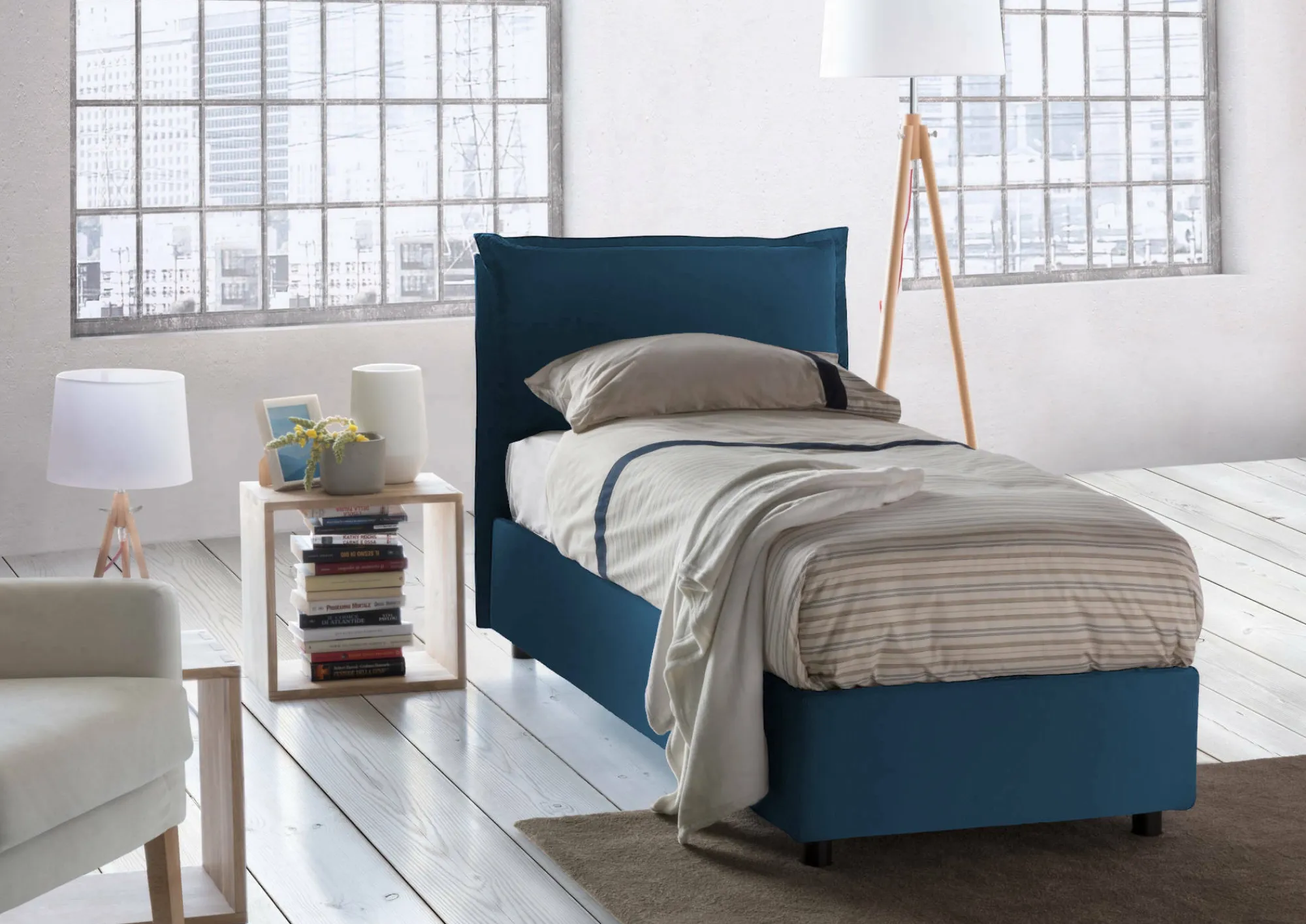 Letto singolo Armaduk, con materasso Cm 80x190 incluso,<Dmora Shop