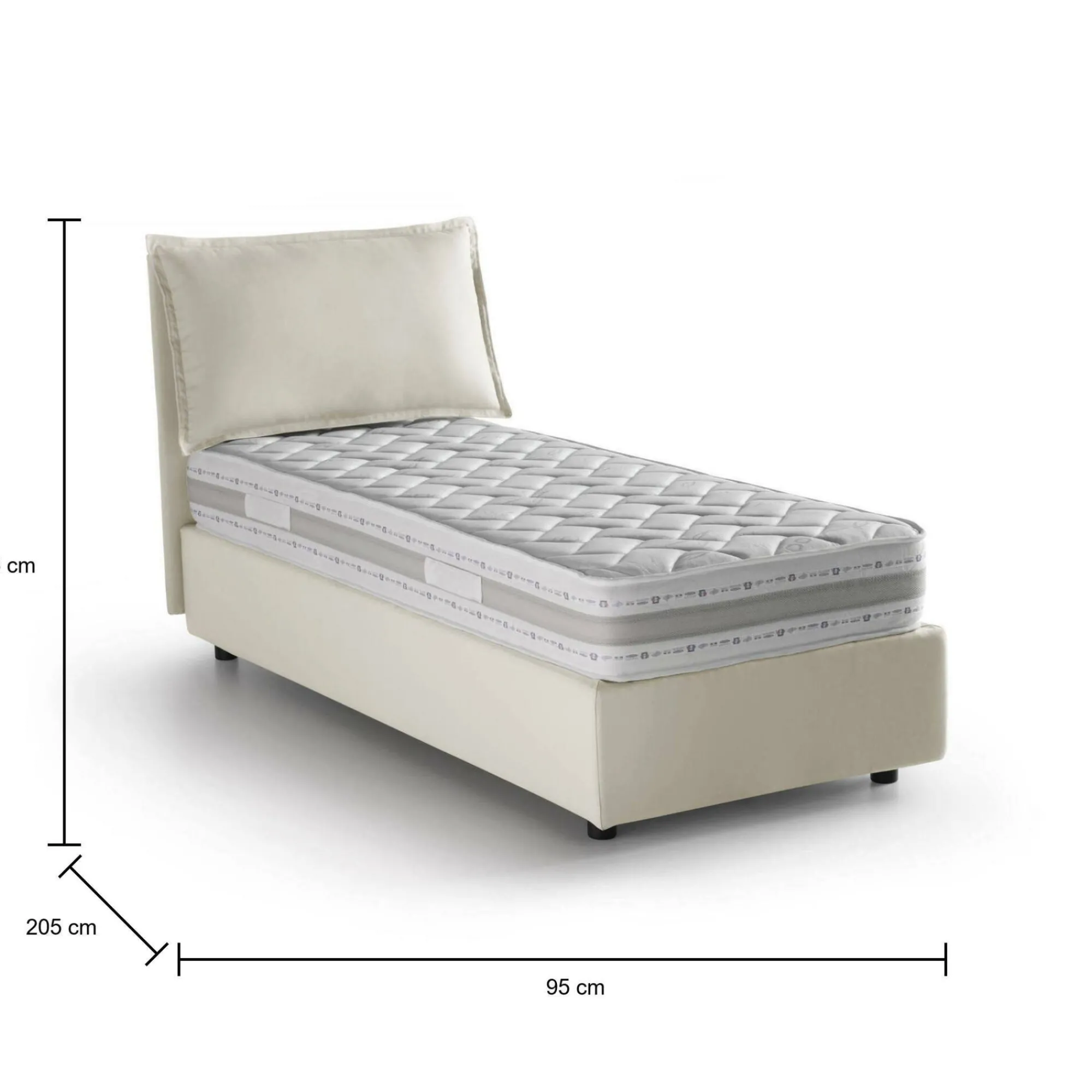 Letto singolo Armaduk, con materasso Cm 80x190 incluso,<Dmora Shop